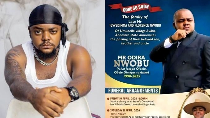 Family announces burial of late Odira Nwobu in Anambra